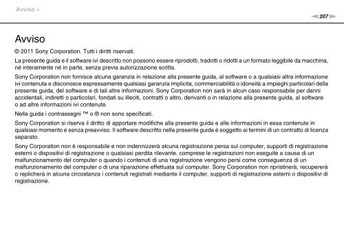 Sony VPCSA2Z9R - VPCSA2Z9R Mode d'emploi Italien