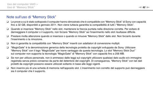 Sony VPCSA2Z9R - VPCSA2Z9R Mode d'emploi Italien