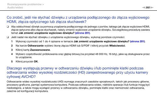 Sony VPCSA2Z9R - VPCSA2Z9R Mode d'emploi Polonais