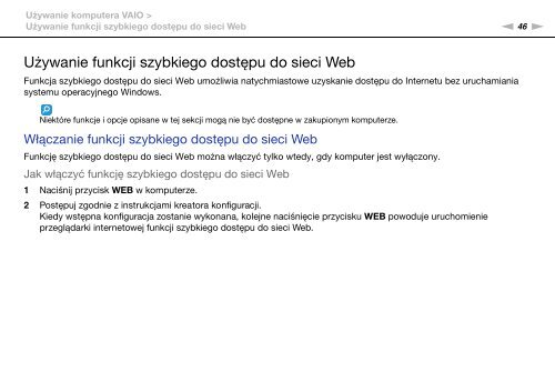 Sony VPCSA2Z9R - VPCSA2Z9R Mode d'emploi Polonais