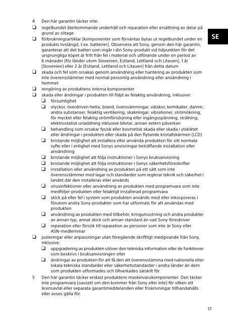 Sony VPCSA2Z9R - VPCSA2Z9R Documents de garantie Polonais