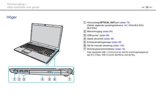 Sony VPCF13E1R - VPCF13E1R Istruzioni per l'uso Svedese