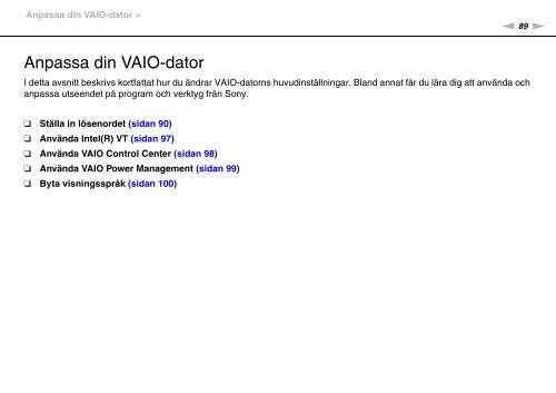 Sony VPCF13E1R - VPCF13E1R Istruzioni per l'uso Svedese