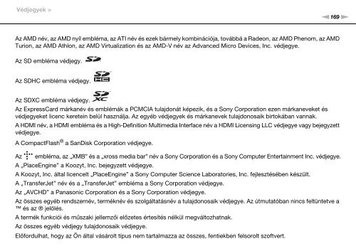 Sony VPCF13E1R - VPCF13E1R Istruzioni per l'uso Ungherese