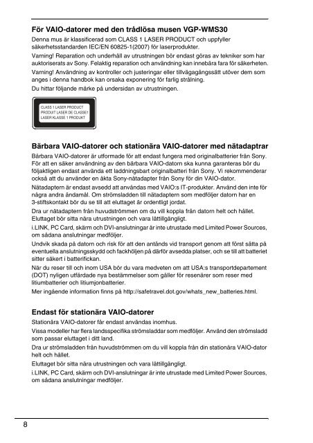 Sony VPCF13E1R - VPCF13E1R Documenti garanzia Danese