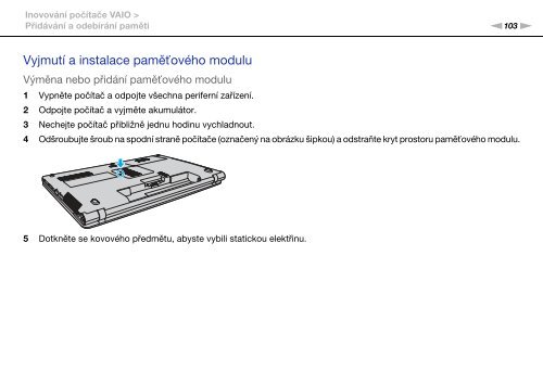 Sony VPCF13E1R - VPCF13E1R Istruzioni per l'uso Ceco