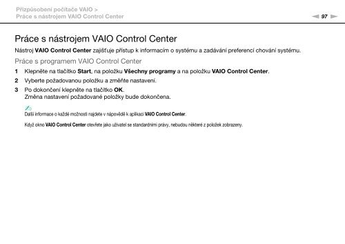 Sony VPCF13E1R - VPCF13E1R Istruzioni per l'uso Ceco