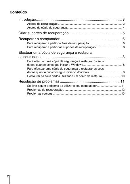 Sony VPCF13E1R - VPCF13E1R Guida alla risoluzione dei problemi Portoghese