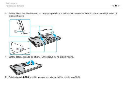 Sony VPCF13E1R - VPCF13E1R Istruzioni per l'uso Slovacco