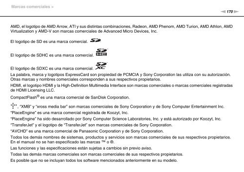 Sony VPCF13E1R - VPCF13E1R Istruzioni per l'uso Spagnolo