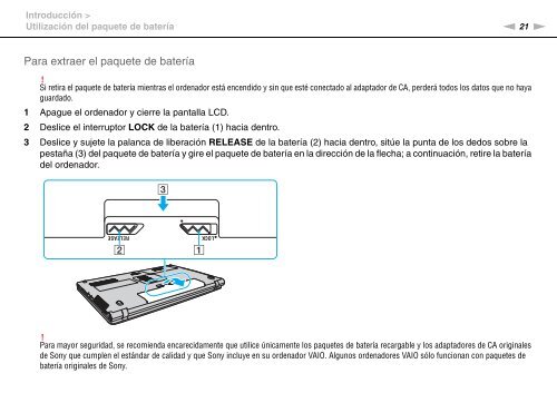 Sony VPCF13E1R - VPCF13E1R Istruzioni per l'uso Spagnolo