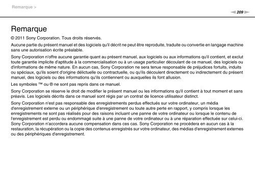 Sony VPCSA2Z9R - VPCSA2Z9R Mode d'emploi