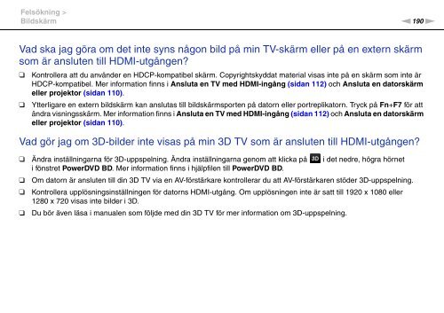 Sony VPCSA2Z9R - VPCSA2Z9R Mode d'emploi Su&eacute;dois