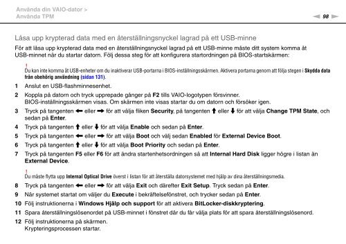 Sony VPCSA2Z9R - VPCSA2Z9R Mode d'emploi Su&eacute;dois