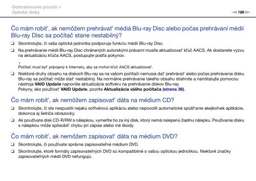 Sony VPCSA2Z9R - VPCSA2Z9R Mode d'emploi Slovaque