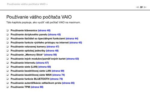 Sony VPCSA2Z9R - VPCSA2Z9R Mode d'emploi Slovaque