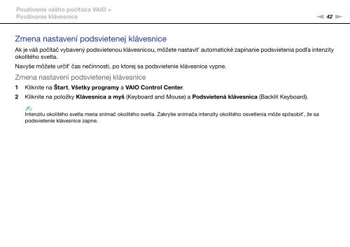 Sony VPCSA2Z9R - VPCSA2Z9R Mode d'emploi Slovaque