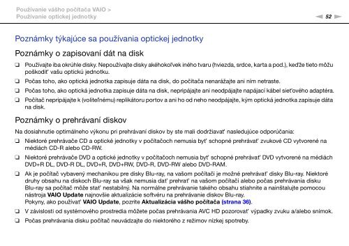 Sony VPCSA2Z9R - VPCSA2Z9R Mode d'emploi Slovaque