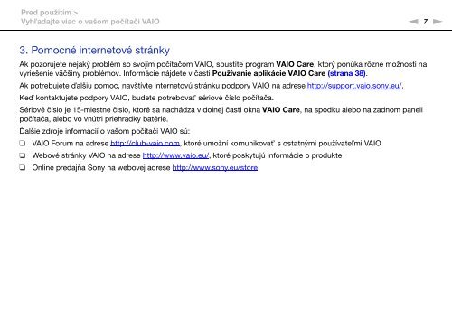 Sony VPCSA2Z9R - VPCSA2Z9R Mode d'emploi Slovaque