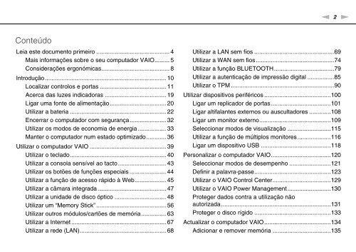 Sony VPCSA2Z9R - VPCSA2Z9R Mode d'emploi Portugais