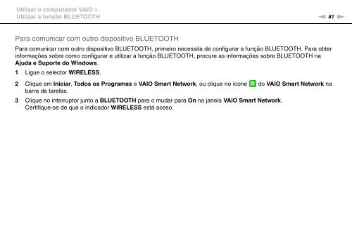 Sony VPCSA2Z9R - VPCSA2Z9R Mode d'emploi Portugais