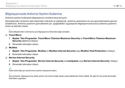 Sony VPCSA2Z9R - VPCSA2Z9R Mode d'emploi Turc