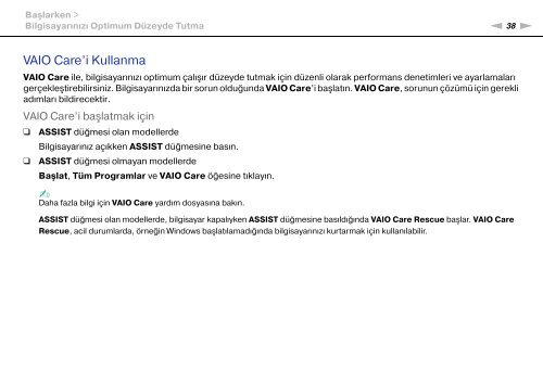 Sony VPCSA2Z9R - VPCSA2Z9R Mode d'emploi Turc