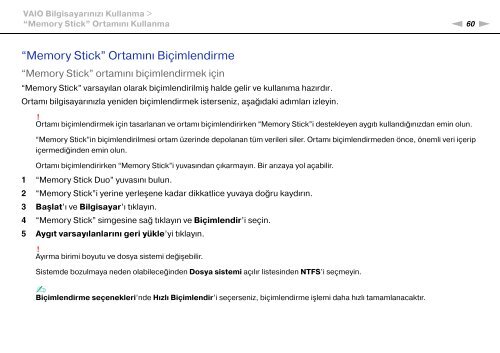 Sony VPCSA2Z9R - VPCSA2Z9R Mode d'emploi Turc