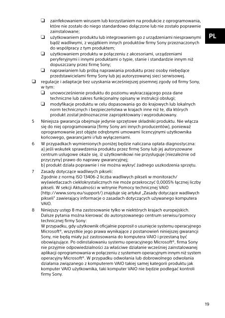 Sony VPCSA2Z9R - VPCSA2Z9R Documents de garantie Russe