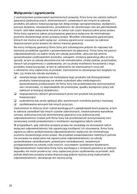 Sony VPCSA2Z9R - VPCSA2Z9R Documents de garantie Russe