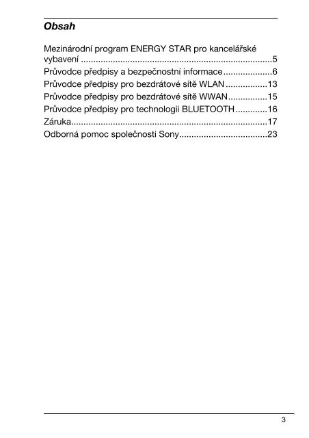 Sony VPCSA2Z9R - VPCSA2Z9R Documents de garantie Tch&egrave;que