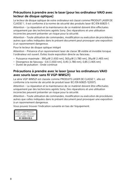 Sony SVT1313K1R - SVT1313K1R Documents de garantie