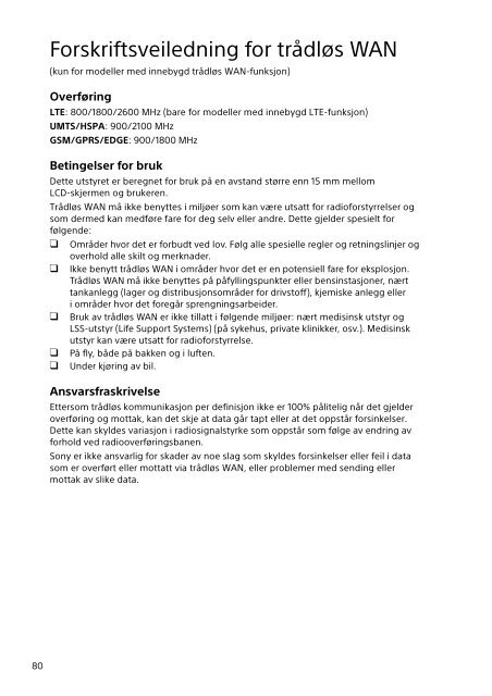 Sony SVT1313K1R - SVT1313K1R Documents de garantie Danois