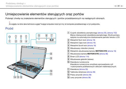 Sony VPCF13E1R - VPCF13E1R Istruzioni per l'uso Polacco