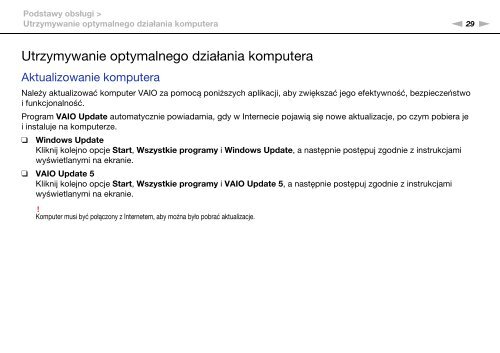 Sony VPCF13E1R - VPCF13E1R Istruzioni per l'uso Polacco