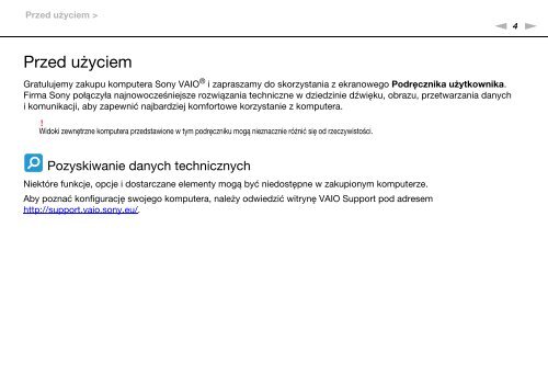 Sony VPCF13E1R - VPCF13E1R Istruzioni per l'uso Polacco