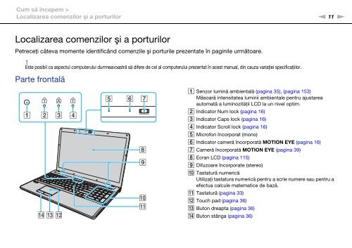 Sony VPCF13E1R - VPCF13E1R Istruzioni per l'uso Rumeno