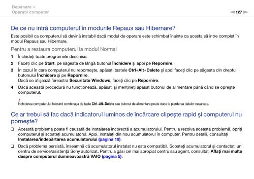 Sony VPCF13E1R - VPCF13E1R Istruzioni per l'uso Rumeno