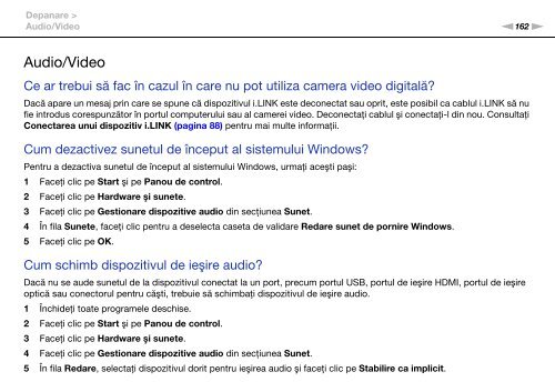 Sony VPCF13E1R - VPCF13E1R Istruzioni per l'uso Rumeno