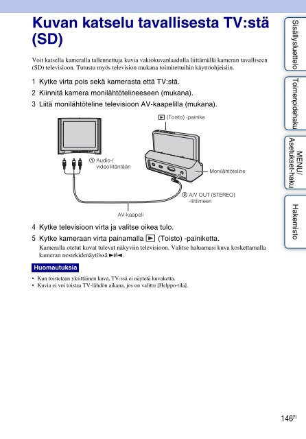 Sony DSC-TX9 - DSC-TX9 Istruzioni per l'uso Finlandese