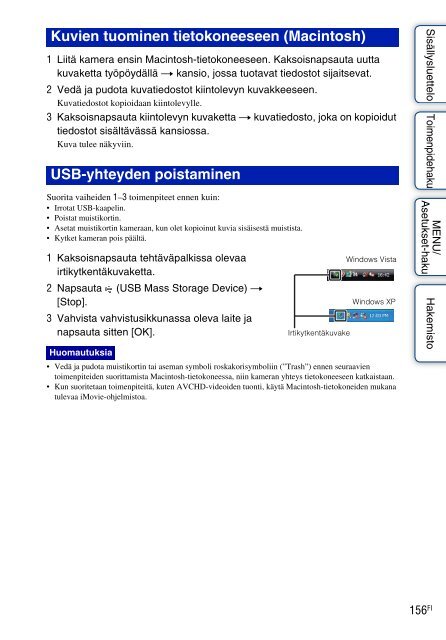 Sony DSC-TX9 - DSC-TX9 Istruzioni per l'uso Finlandese