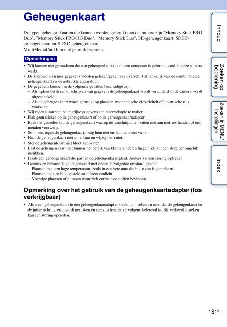 Sony DSC-TX9 - DSC-TX9 Istruzioni per l'uso Olandese