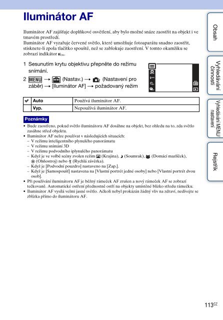 Sony DSC-TX9 - DSC-TX9 Istruzioni per l'uso Ceco