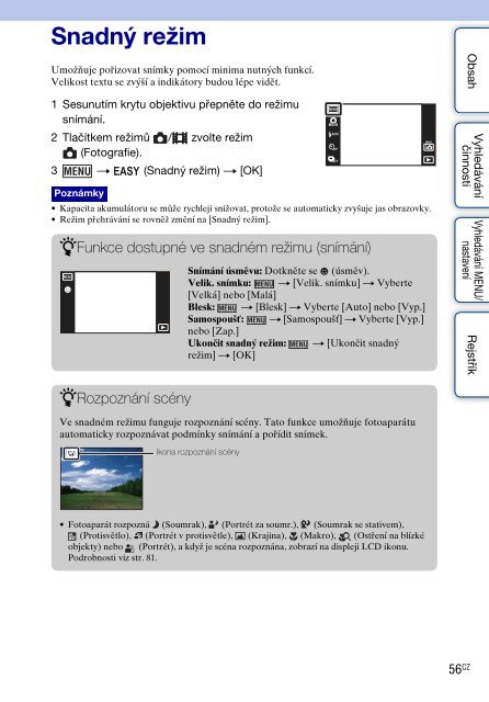 Sony DSC-TX9 - DSC-TX9 Istruzioni per l'uso Ceco