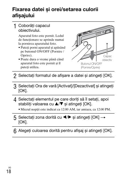 Sony DSC-TX9 - DSC-TX9 Istruzioni per l'uso Rumeno