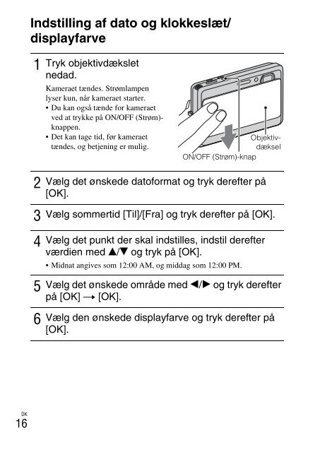 Sony DSC-TX9 - DSC-TX9 Istruzioni per l'uso Danese