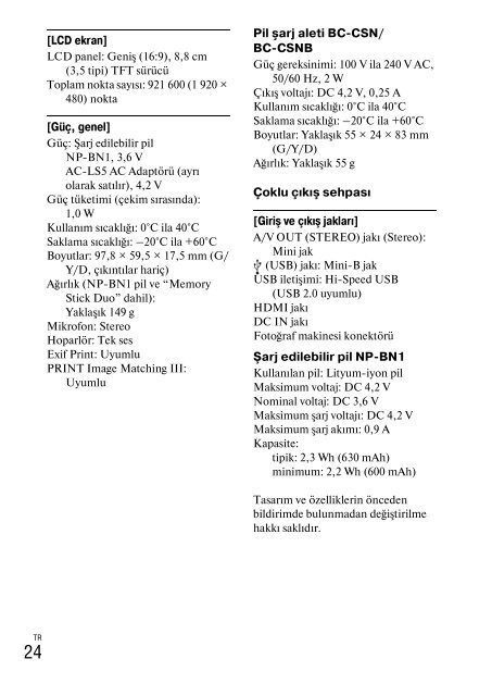 Sony DSC-TX9 - DSC-TX9 Istruzioni per l'uso Danese