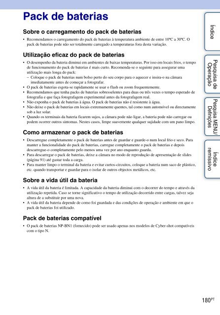 Sony DSC-TX9 - DSC-TX9 Istruzioni per l'uso Portoghese