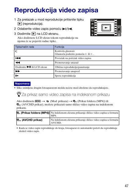 Sony DSC-TX9 - DSC-TX9 Istruzioni per l'uso Serbo