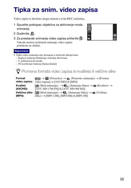 Sony DSC-TX9 - DSC-TX9 Istruzioni per l'uso Serbo